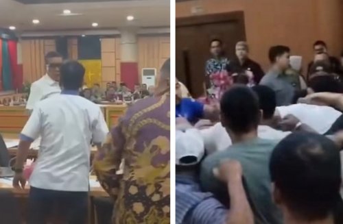 Bentrok dua anggota dewan yang sama-sama kader Golkar di DPRD Riau (foto/int)
